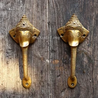 1pcs brass handmade retro surface mounted door handles villa courtyard lucky elephant opposite door closet door knobs gf722