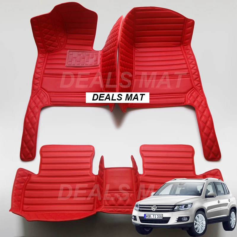 

Роскошные кожаные 3D интерьерные детали под заказ автомобильный коврик с карманами напольный коврик коврики для vw Tiguan 2009 2010 2011 2012 аксессуары