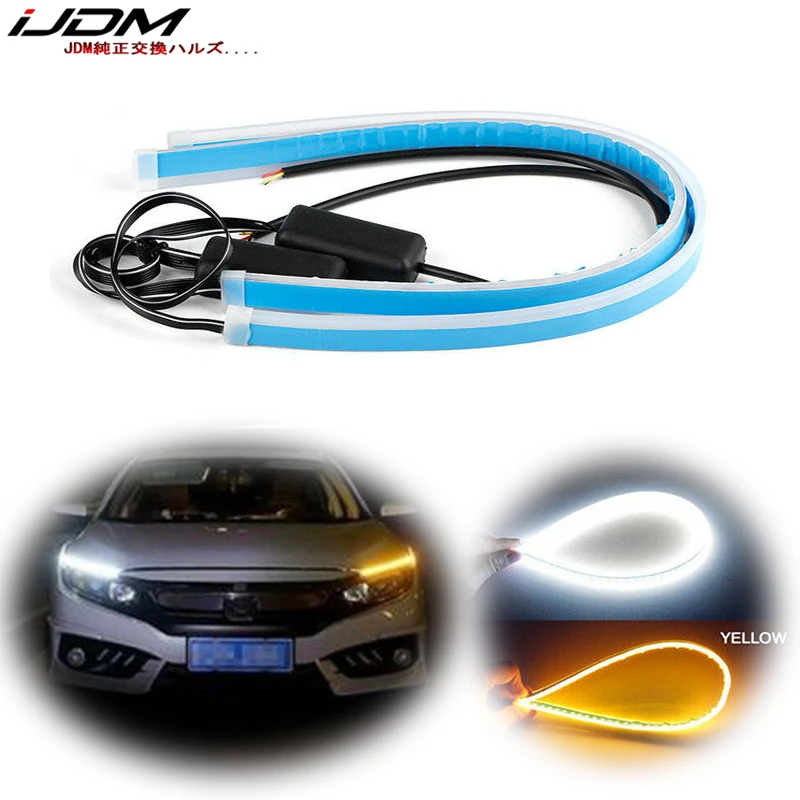 IJDM 30 60 см DRL COB светодиодный светильник гибкий универсальный дневной ходовой для