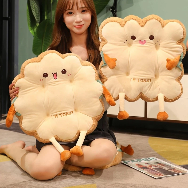 

40cm Stuffed Soft Toast Kawaii Bread Plushie Pillow Plush Toys For Kids Girls Nice Gifts Home Decor Comfortable Petal Cushion