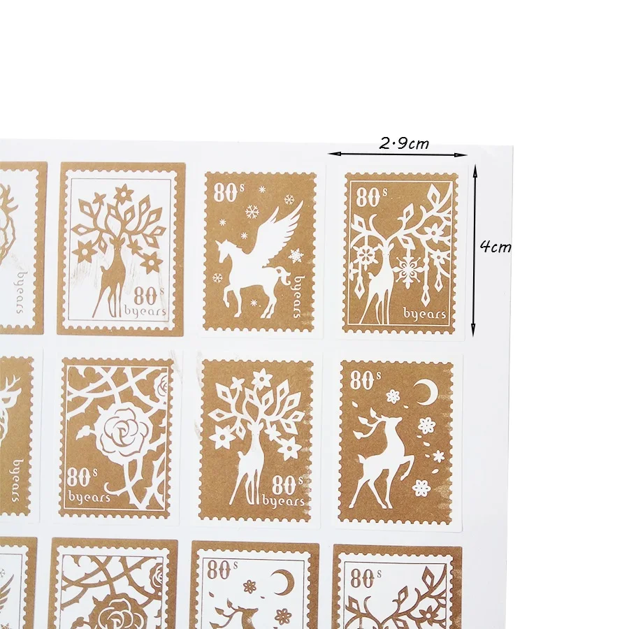 

150 Pcs/lot Deer And Girl Gold Shape Stamp Shape DIY Multifunction Seal Sticker Gift Packaging Label Collectible Scrapbooking