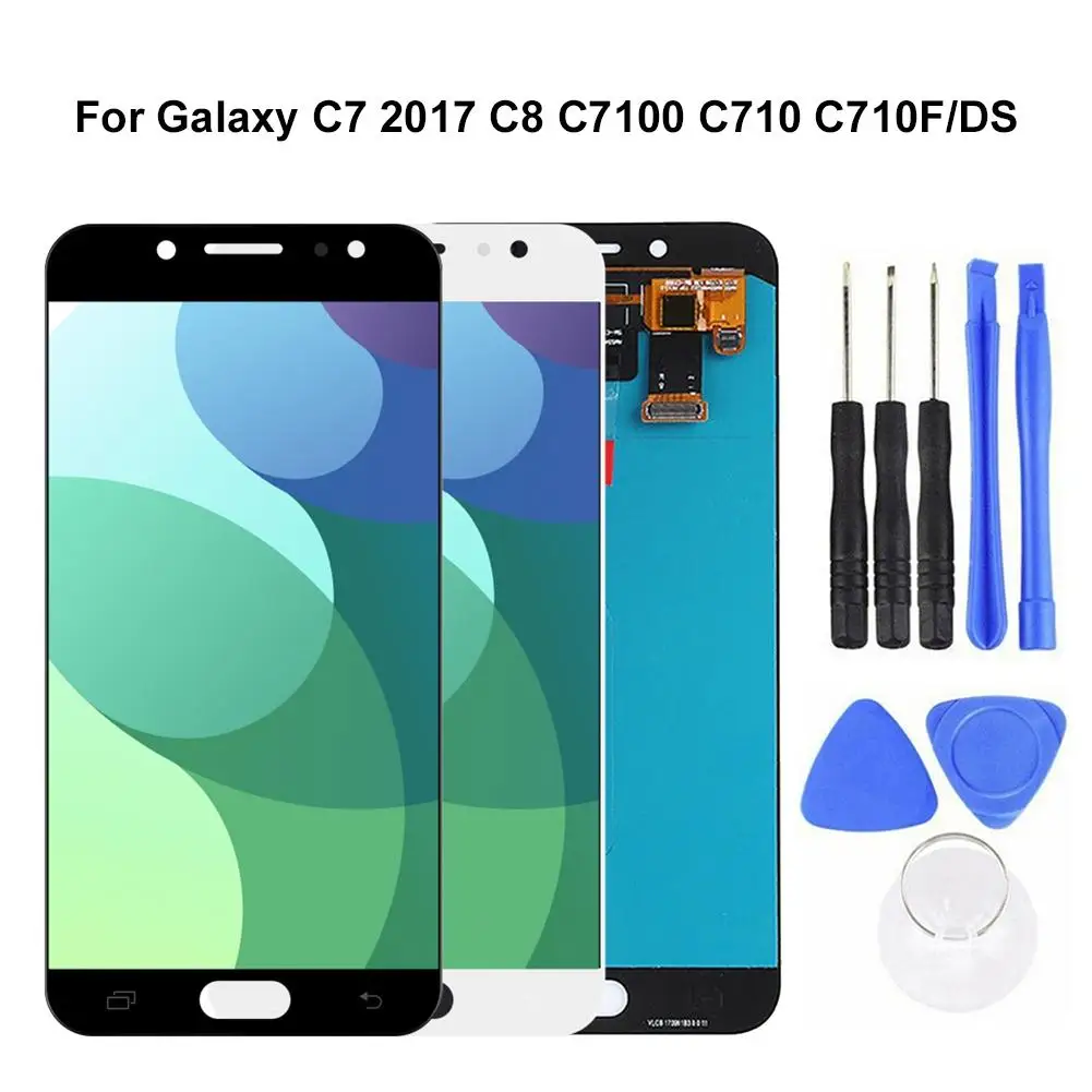 Сенсорный экран дигитайзер для Samsung Galaxy C7 2017 C8 C7100 C710 внешнее Переднее стекло ЖК