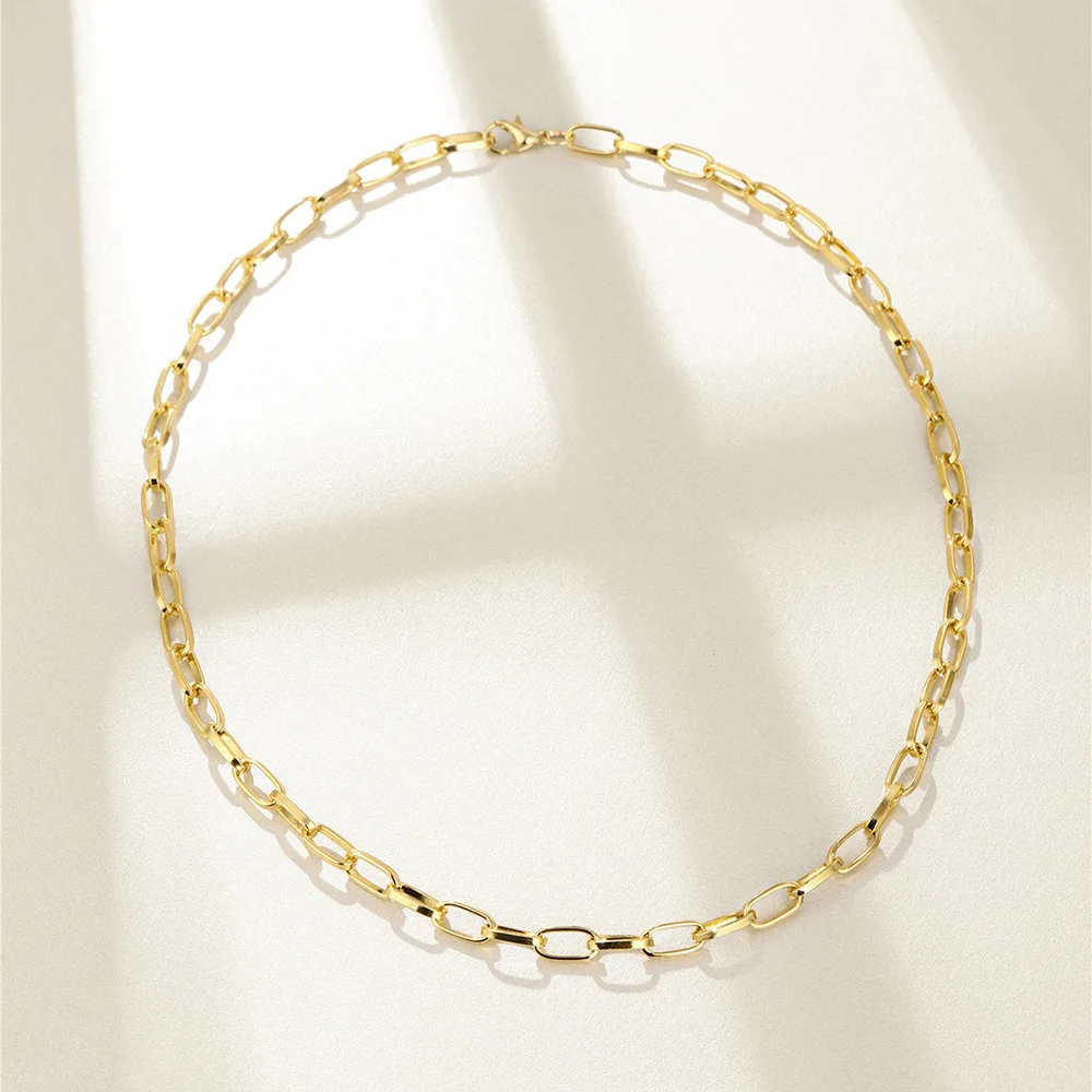 

VG 6YM New Chains Long Necklace for Women Fashion Gold Meta Chunky Thick Choker Necklace Punk Hip Hop Statement Collar Jewelry