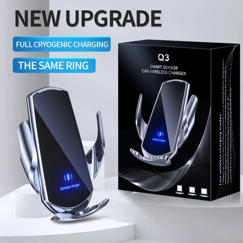 

15W Automatic Qi Car Wireless Charger for Samsung S21 iPhone 13 12 11 XS XR X 8 Magnetic USB Infrared Sensor Phone Holder Mount