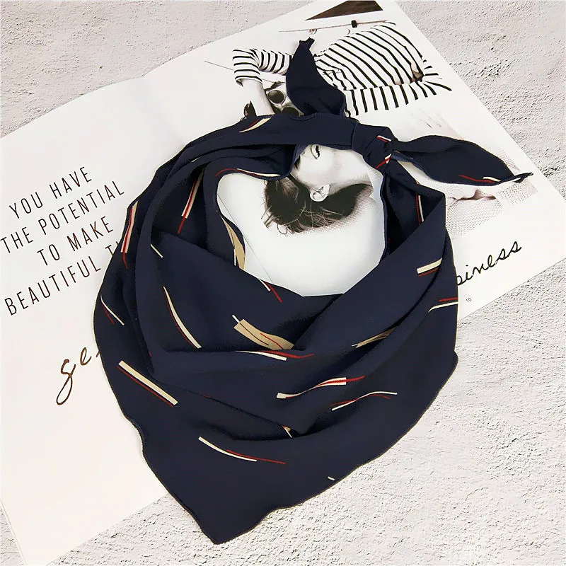 Женский шифоновый шарф маленький треугольный для девушек аксессуар шеи весна