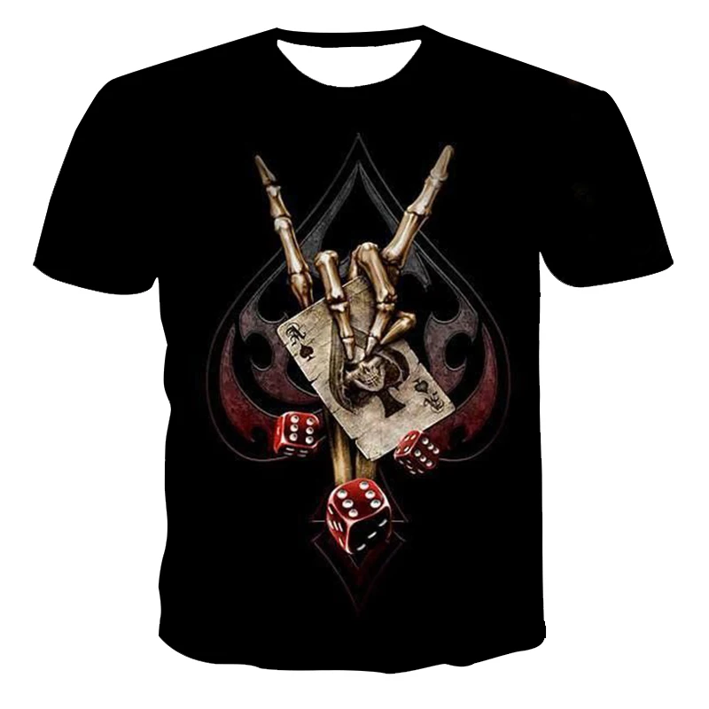 

The latest spring and summer men and women 3D popular T-shirt domineering fashion personality skull pattern series Xxs-6XL