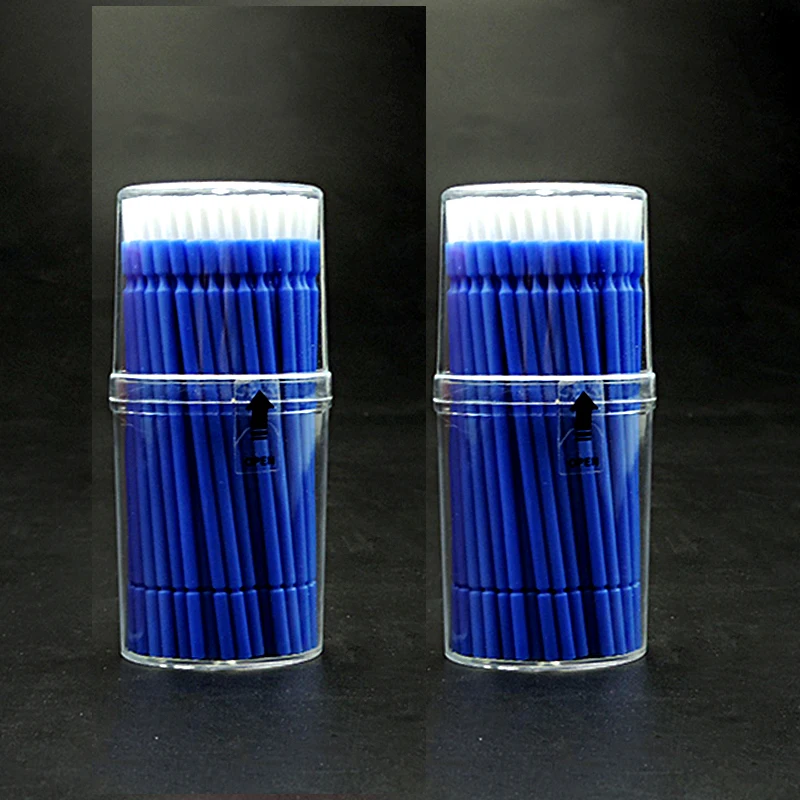 2 box blue 200 шт./партия Стоматологическая лаборатория длинные Одноразовые микро-аппликаторы щетки для зубов щетка - Цвет: 2 box blue