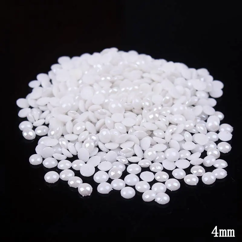 Стразы Prajna 4 мм с плоской задней частью полукруглые белые бусины жемчужины для