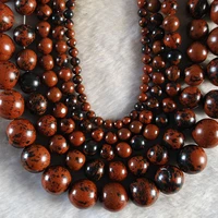 fctory price natural stone mahogany obsidian round loose spacer beads for jewelry diy making bracelet accessories