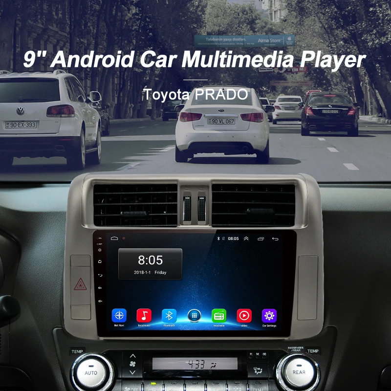 AWESAFE 2 din Автомобильный dvd плеер Android GPS навигация для Toyota LAND CRUISER PRADO J150 2009 2010 2011 2012 2013