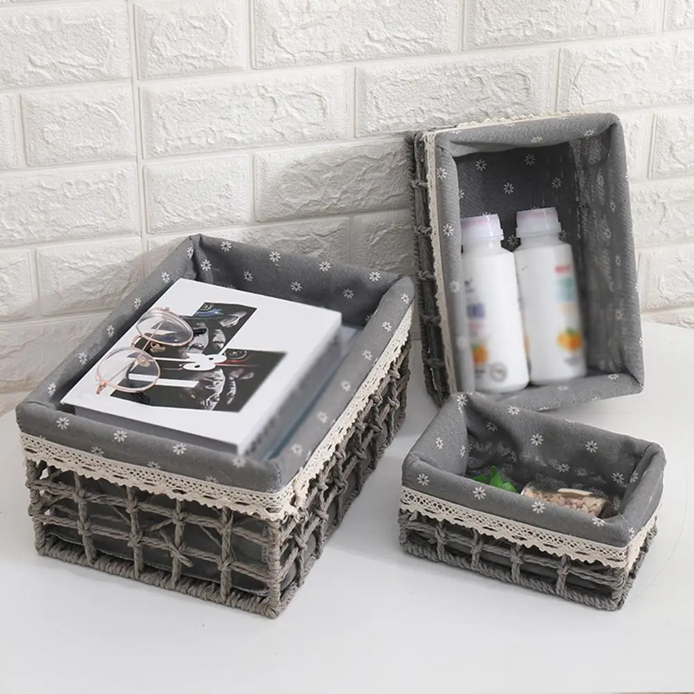 3 шт. корзина для хранения белья плетеная игрушек Органайзер коробка ванной