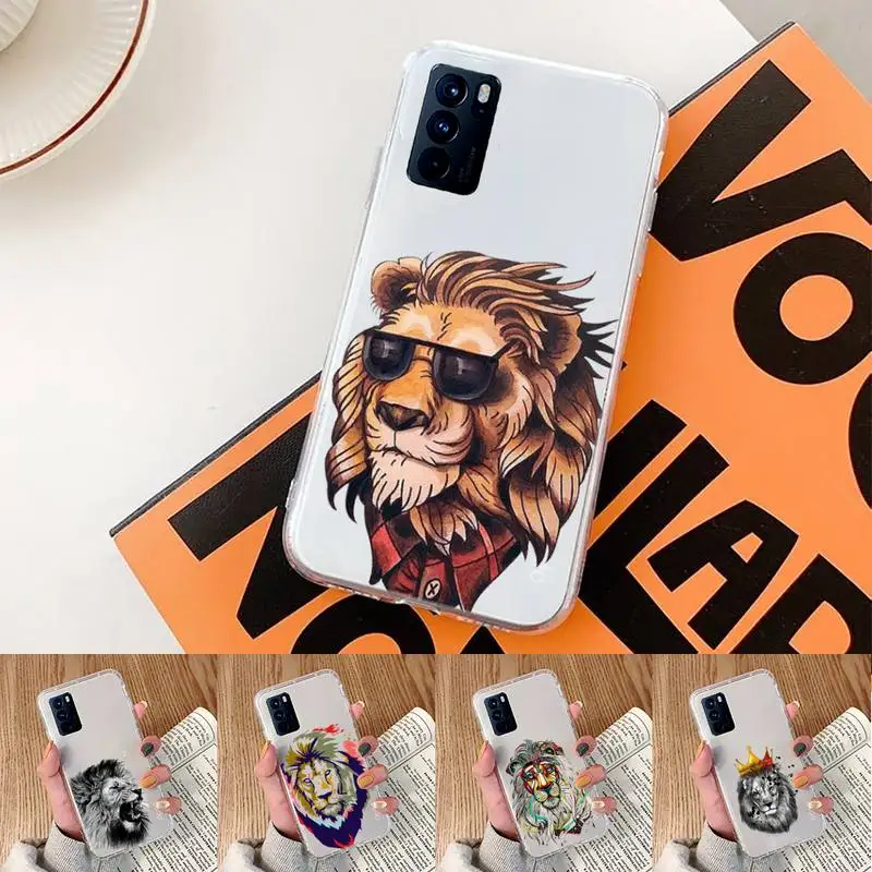 

Ferocious animal lion Phone Case Transparent For oppo Realme FIND V X Q 2 3 5 7 11 50 GT Q2 PRO PLUS moible bag