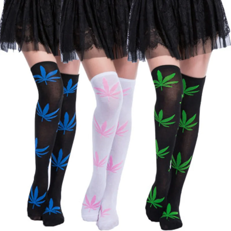 

Maple Leaf New Fashion Women's Stockings Cotton Thigh High Socks Female Long Socks Girl Sexy Stockings Women Over The Knee Socks