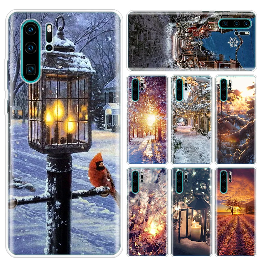 Чехол для телефона с изображением пейзажа и снега Huawei P10 P20 P30 P20Pro P30Lite P30Pro P Smart Z Mate
