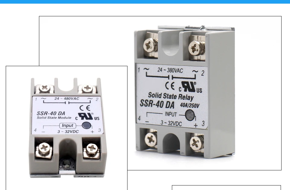 24 v-380 v 40a 250v Ssr-40da 3-32v Dc В Ac Ssr-40 Da Ssr мягкий пусковой модуль электромагнитного контактного реле твердотельное реле