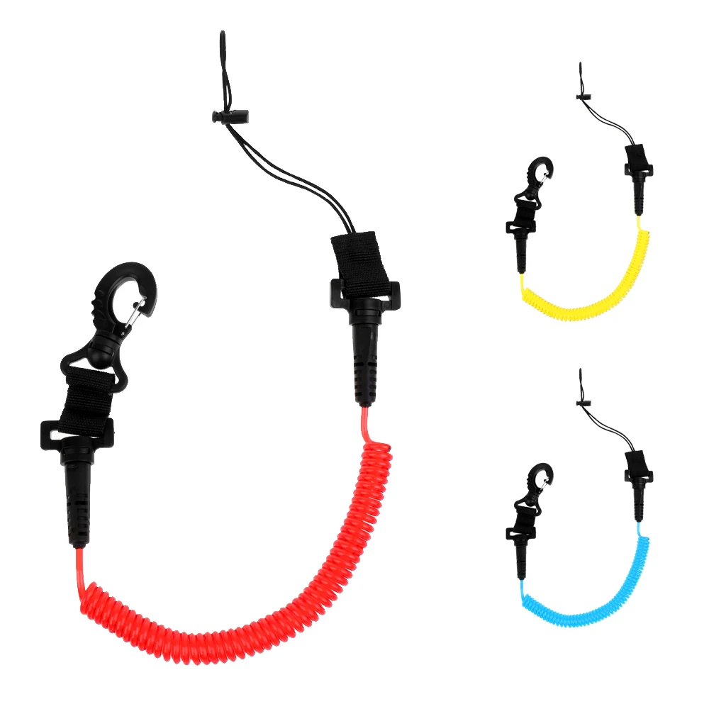 

90.5" Stretch Length Kayak Surfboard Stand up Paddle Coiled Leash Secure Diving Accessories Lanyard