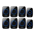 CACAZI Беспроводной дверной звонок Водонепроницаемый 2 нажатием одной кнопки 6 приемник 300 м Пульт дистанционного управления светодиодный ночной Светильник звонок 0-110 дБ 60 Ловец снов США ЕС штепсельная вилка британского стандарта