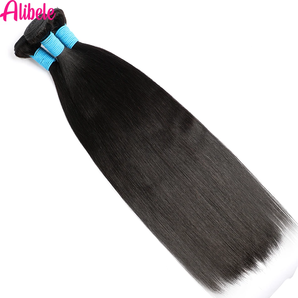 Alibele Hair Brazilian Straight Bundles 30 32 34 Inch Natural Color Human Weave Remy Extensions |