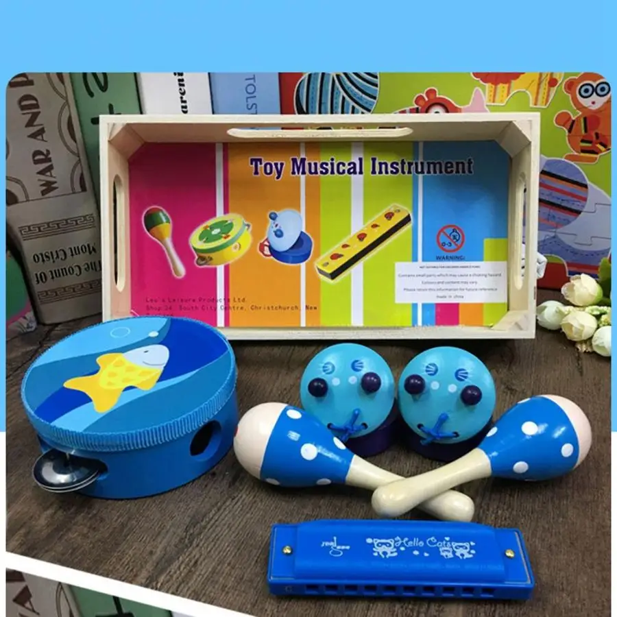 Музыкальные инструменты игрушки для детей погремушка набор губных гармоник