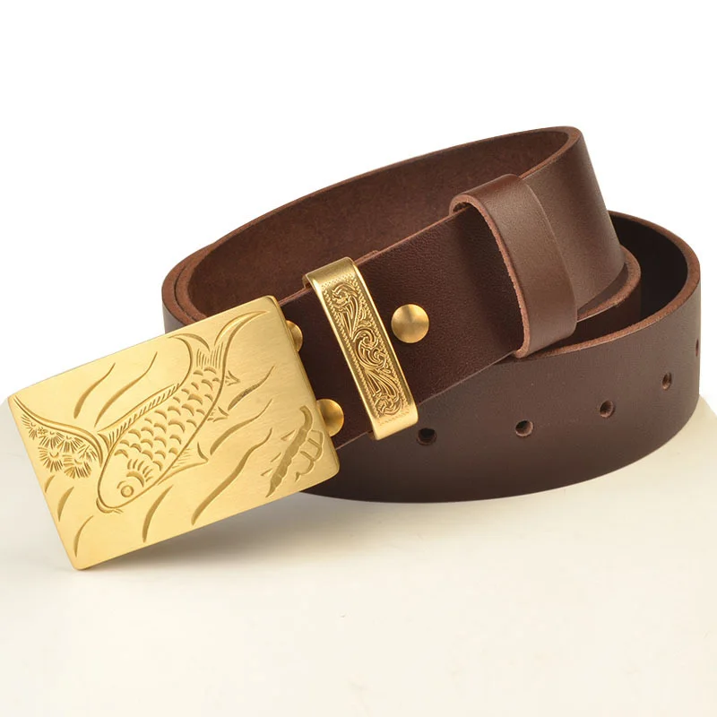Meetee 39mm Pure Copper Brass Men's Belt Buckles Decoration Buckle DIY LeatherCraft High-grade Jeans Accessory for 37-38mm Belts | Дом и