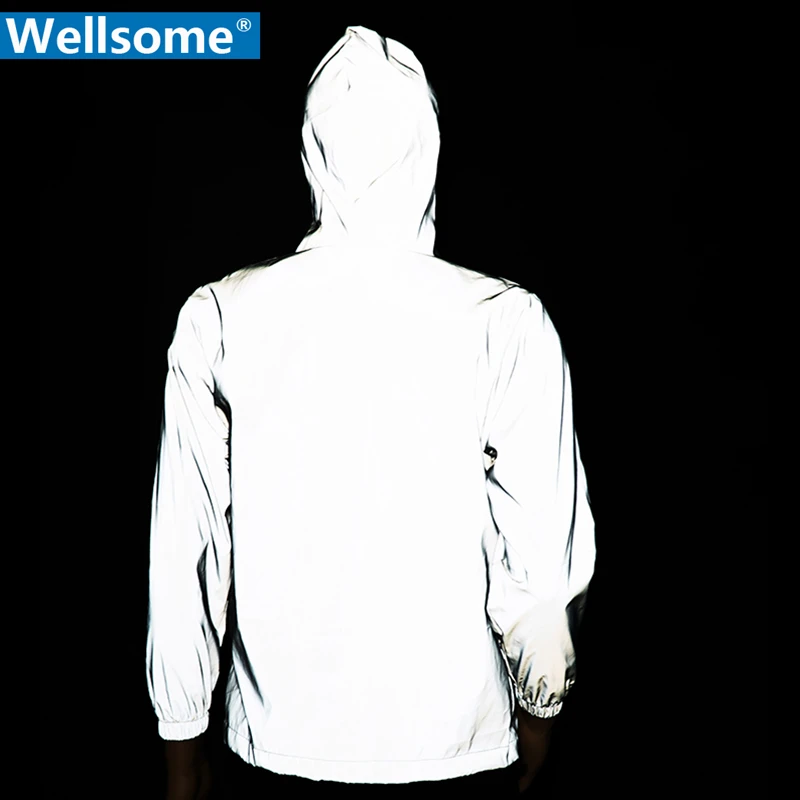 Светоотражающая куртка с длинным рукавом для мужчин и женщин ветровка в стиле