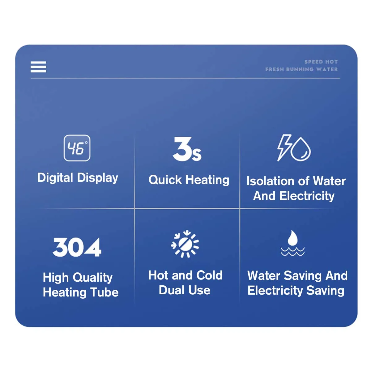 

Rotatable Electric Kitchen Water Heater Tap Instant Hot Faucet Cold Heating Faucet Tankless Instantaneous Water Heater