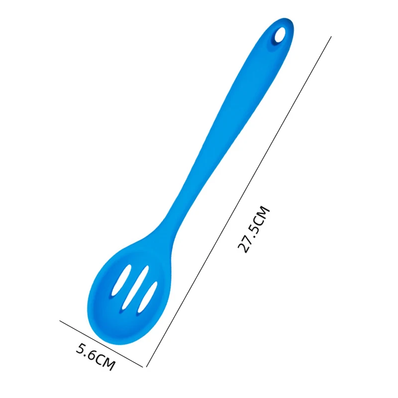 

Teyaao Silicone Colander Non-stick Kitchen Spoon Silicone Serving Spoon Kitchen Cooking Baking Stirring Tool
