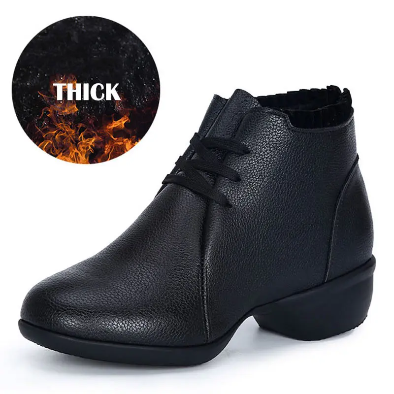 Women Dance Shoes Jazz Woman's Modern Dancing Shoes Autumn Winter White Black Soft Bottom Size 35-41 Square Sports Female Shoes