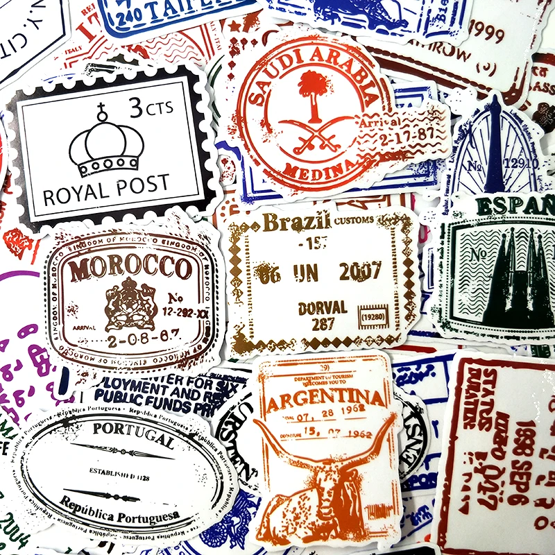 50 шт./лот почтовые марки граффити наклейки штамп для ноутбука чемоданов