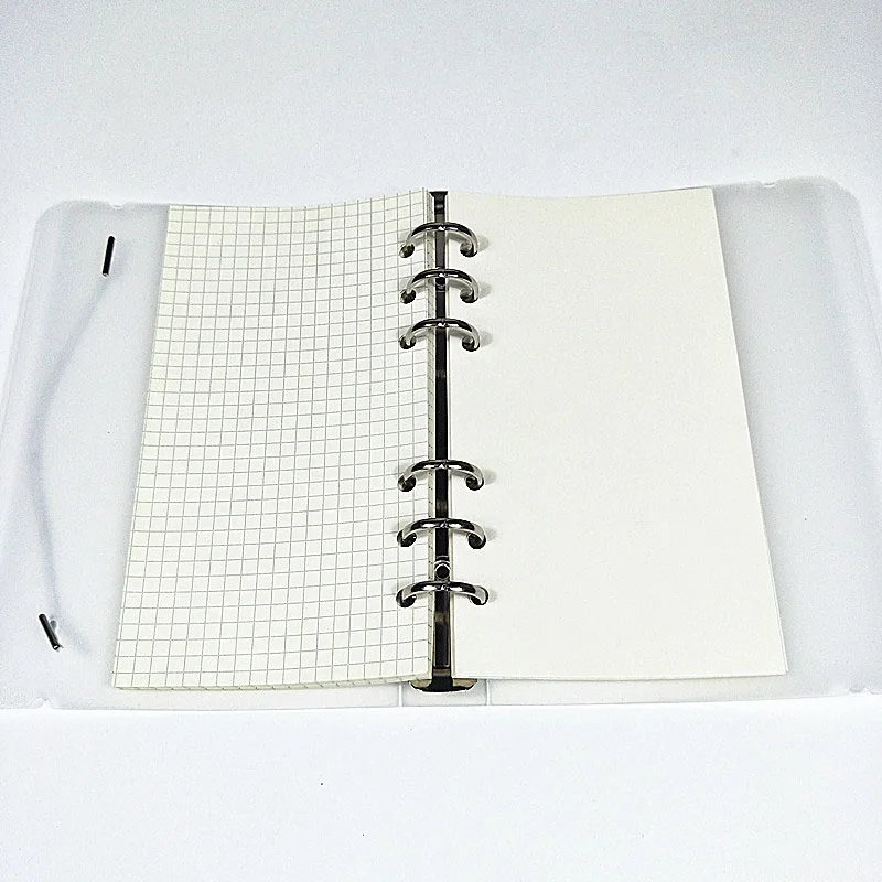 A6 PP прозрачная блокнот с 6 кольцами со свободными листьями для бизнеса и офиса 40