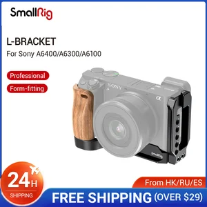 L-образный кронштейн SmallRig с деревянной ручкой для камеры Sony A6400 A6300 A6100, L-образная Монтажная пластина 2331