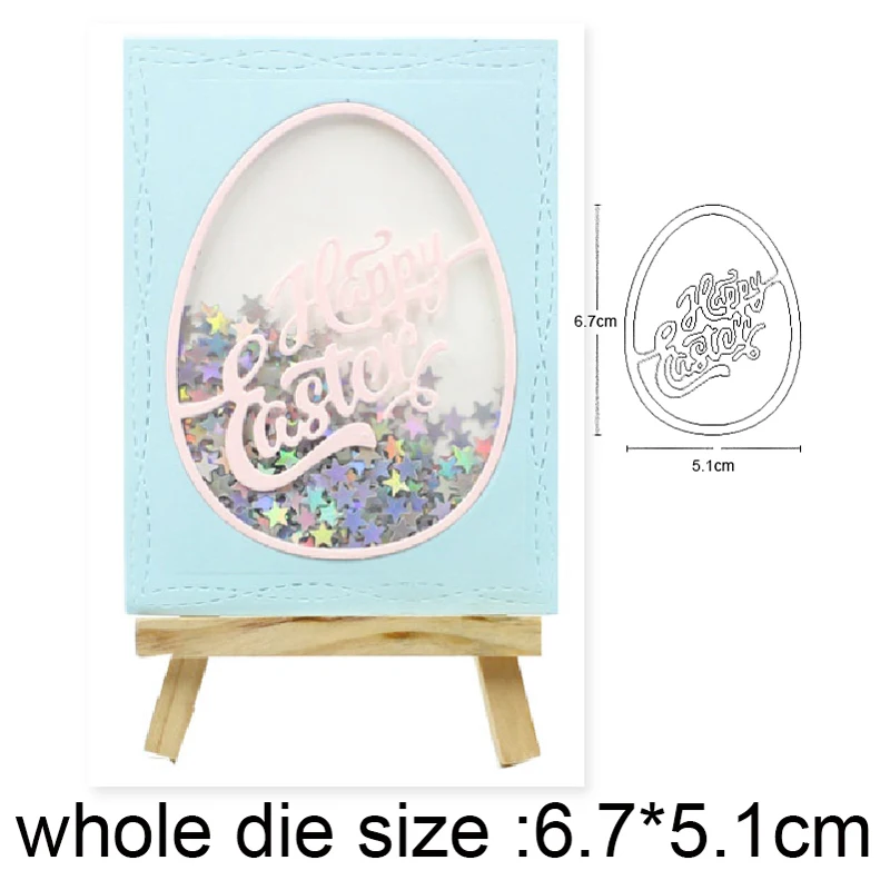 

2020 new metal dies Happy Easter Eggs Cutting Dies Stencils for DIY Scrapbooking dies Embossing Paper Card Album Craft dies