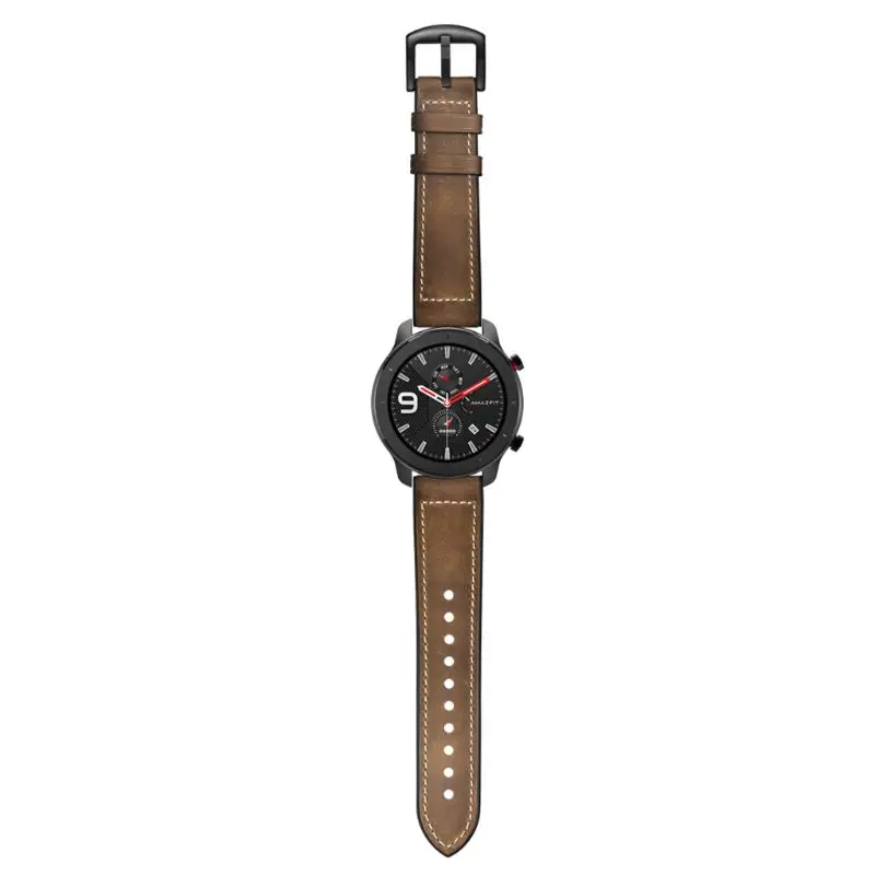 

Genuine Leather Watchband Wrist Strap for AMAZFIT GTR 42MM/47MM Smart Watch H4GA