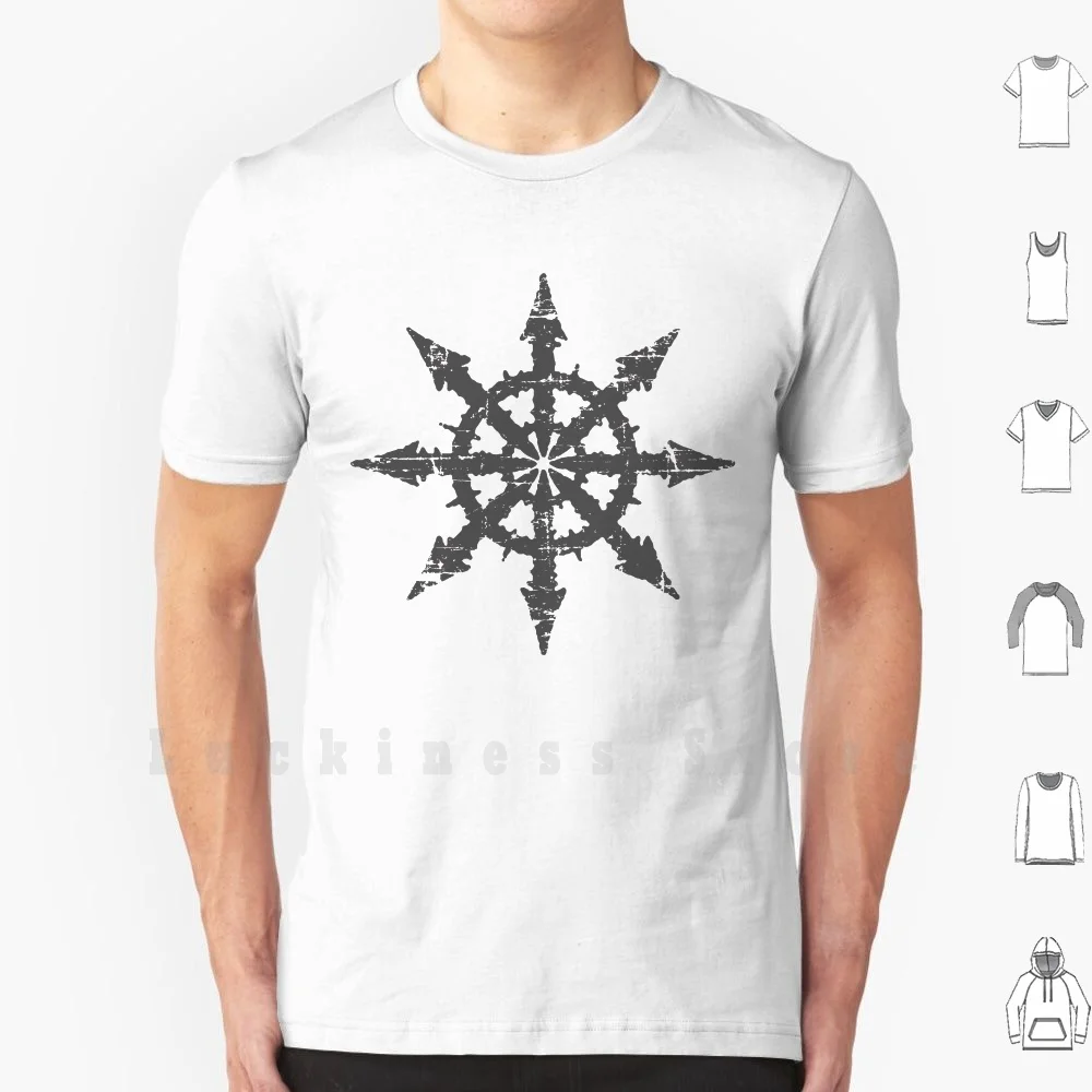 

Ancient Chaos Symbol T Shirt DIY Cotton Big Size 6xl Chaos Destruction Apocalypse End Of The World Satan Beelzebub Lucifer Black