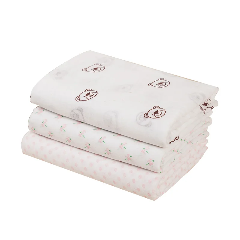 Супертонкая Детская хлопчатобумажная марлевая ткань с мультяшным рисунком