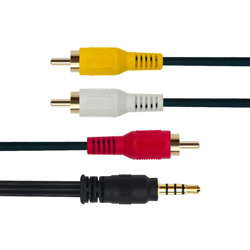 3 5 мм к 3RCA один в три AV аудио кабель 24K позолоченный штекер полностью медный
