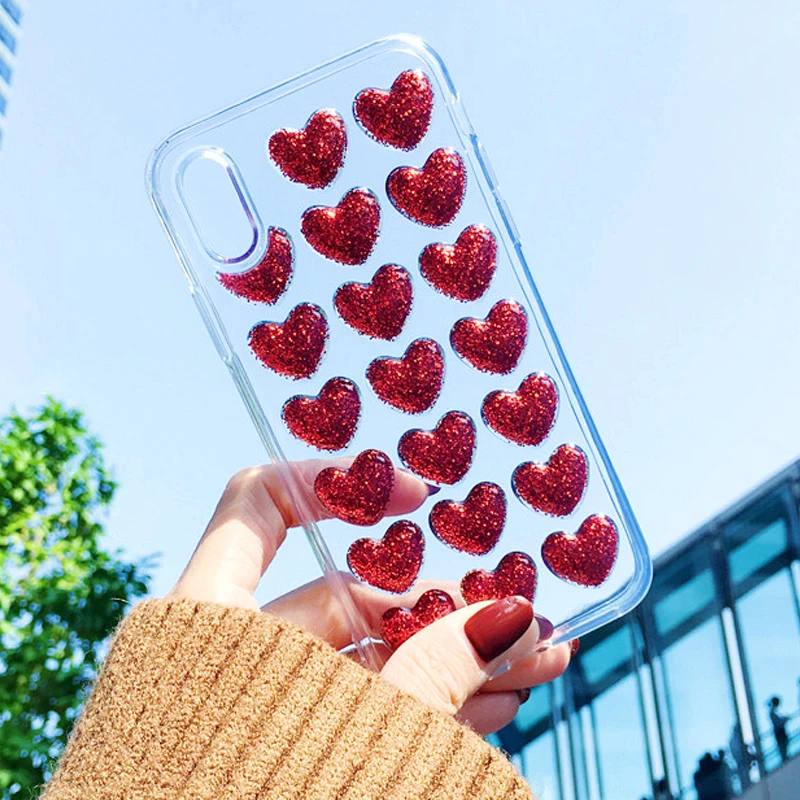 Чехол LOVECOM для телефона iPhone 11 Pro Max XR XS 7 8 Plus X милый Блестящий Мягкий Прозрачный