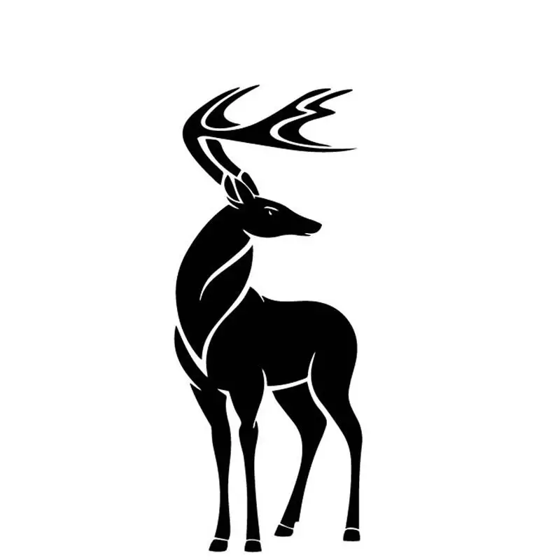 

Small Town 6.7CM*16.6CM Deer Looking Back Decorate Pattern Car Stickers Body Of Car Vinyl Decal Black/Silver C4-1923