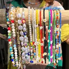 Красочные рисовые бусины ручной работы, ожерелье из бисера со стеклянным цветком, маргариткой, жемчужное ожерелье, женское украшение для вечеринки, оптовая продажа