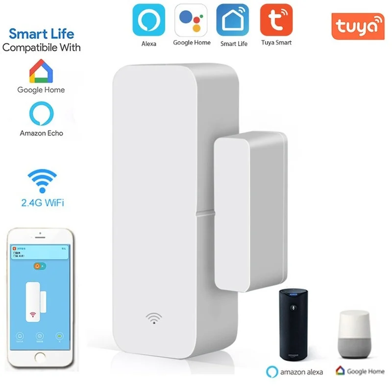 

Tuya Smart ZigBee Door Window Contact Sensor Smart Home Wireless Door Detectors Open/Close APP Remote Alarm