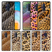 tempered glass cover fashion leopard for oneplus 9r 9 8t 8 nord z 7t 7 pro 5g shockproof shell phone case capa