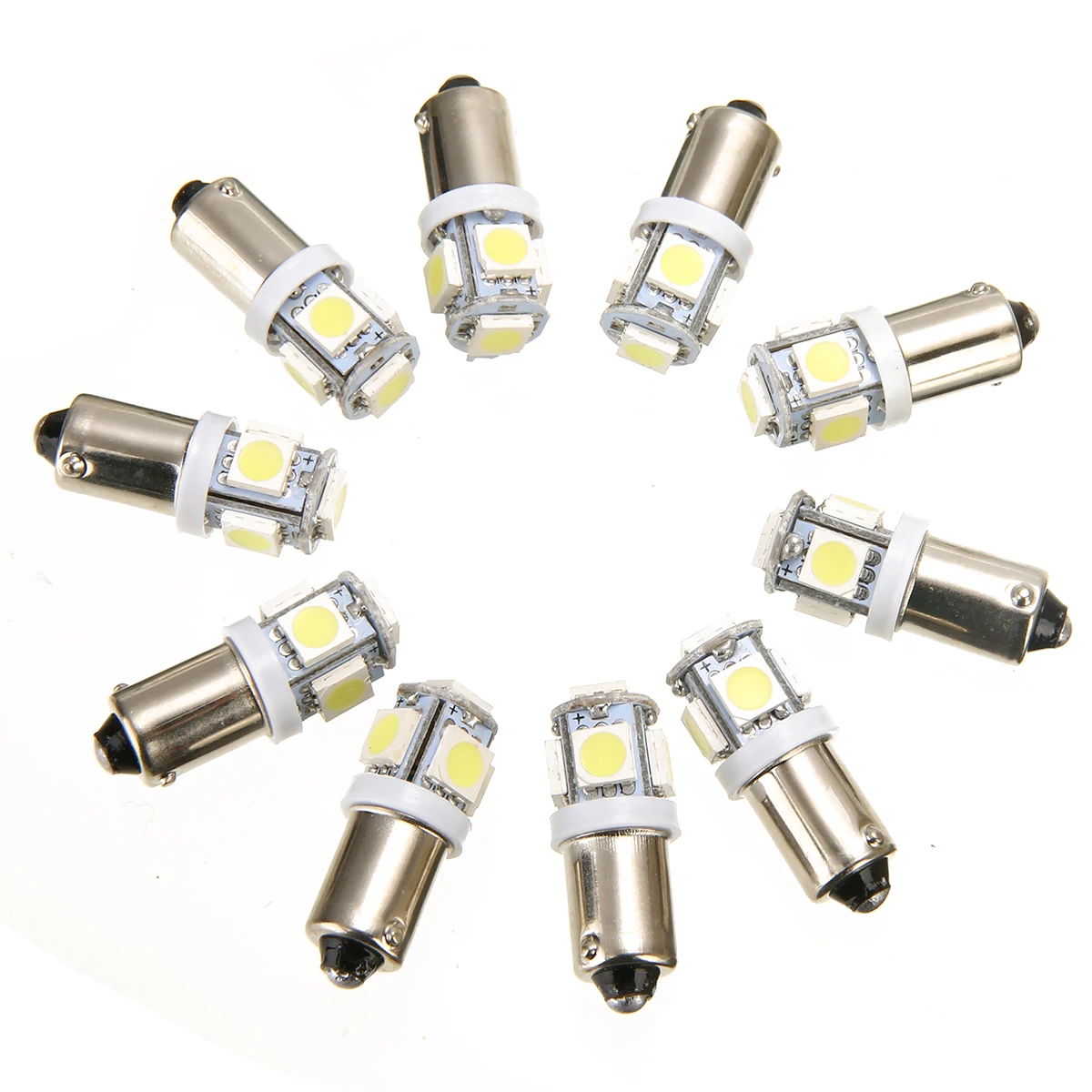 

10 шт 12V T11 BA9S 5SMD светодиоды лампы T4W 3886X H6W 363 5050 супер белый авто интерьер купола карта светильник сигнальная лампа комплект