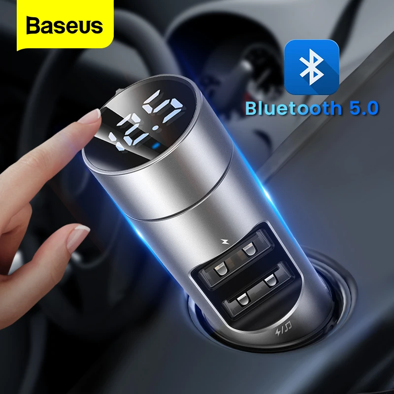 

Baseus Car Charger Wireless Bluetooth 5.0 Adapter FM Radio Modulator Car Kit 3.1 USB Fast Charger Handsfree Aux Audio MP3 Player