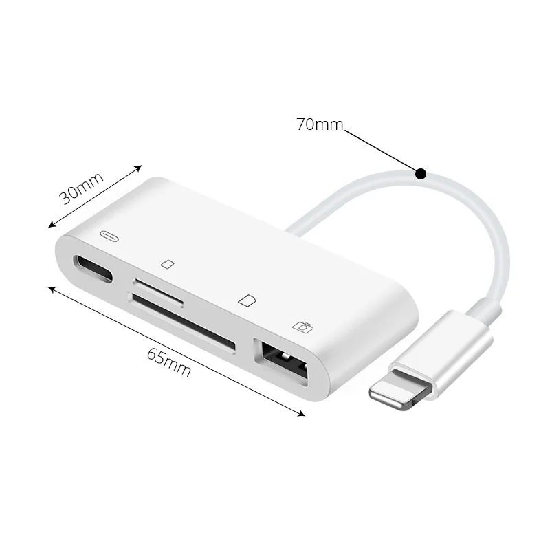 Кардридер Yeesite 4 в 1 кардридер для освещения iPad iPhone iPod к USB/SD/TF OTG Кабель адаптер