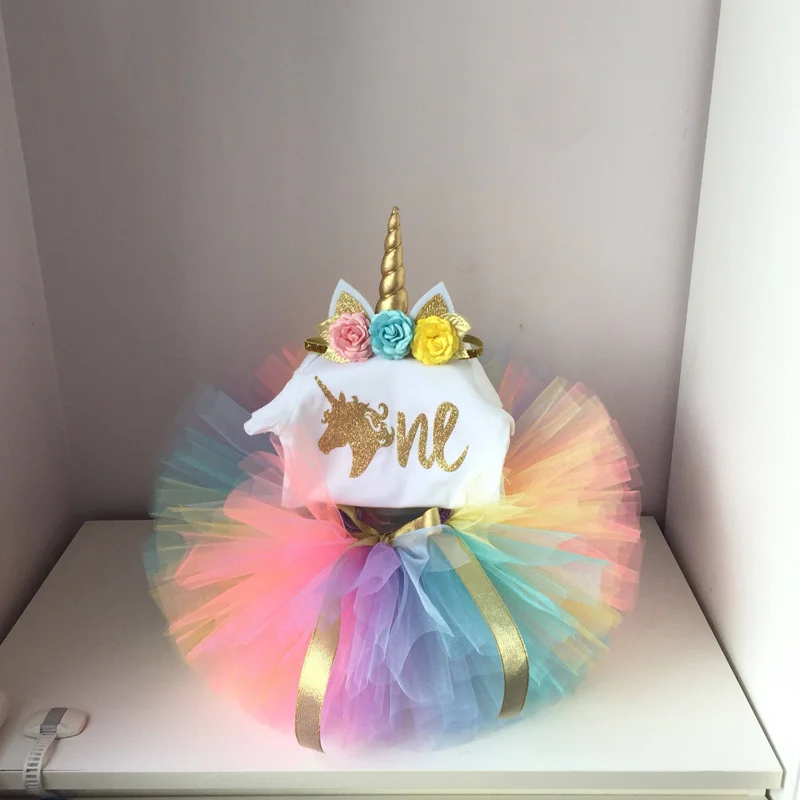 Комплект для вечеринки It's My Baby Unicorn топ первого и дня рождения цветная пачка