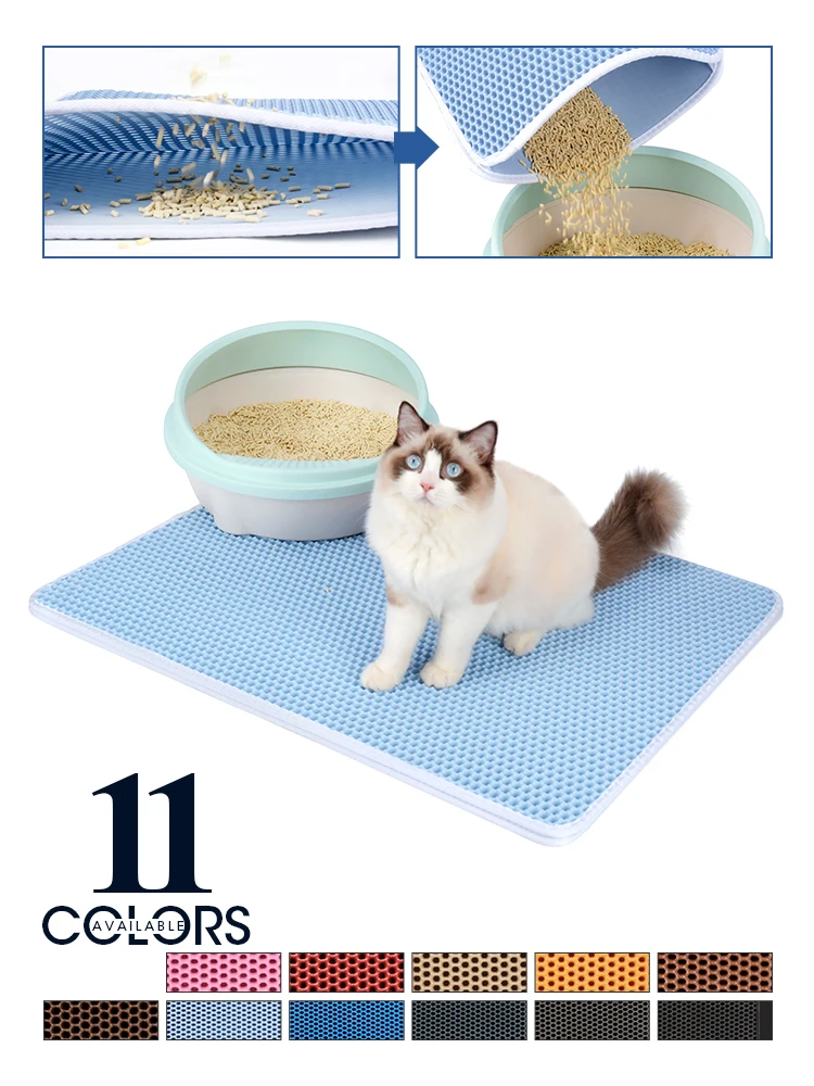 Color Cat Litter Mat Double Layer Cat's House Pet Bed For Cats Mat Non-slip Pads Clean Washable Home Pets Accessories Waterproof