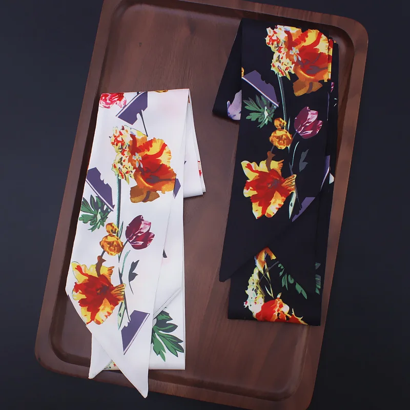130*6 см новый японский и корейский цветочный принт с листьями маленький шелковый