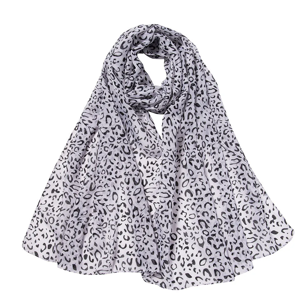 Женский шарф с леопардовым принтом зимний хиджаб шаль брендовый роскошный