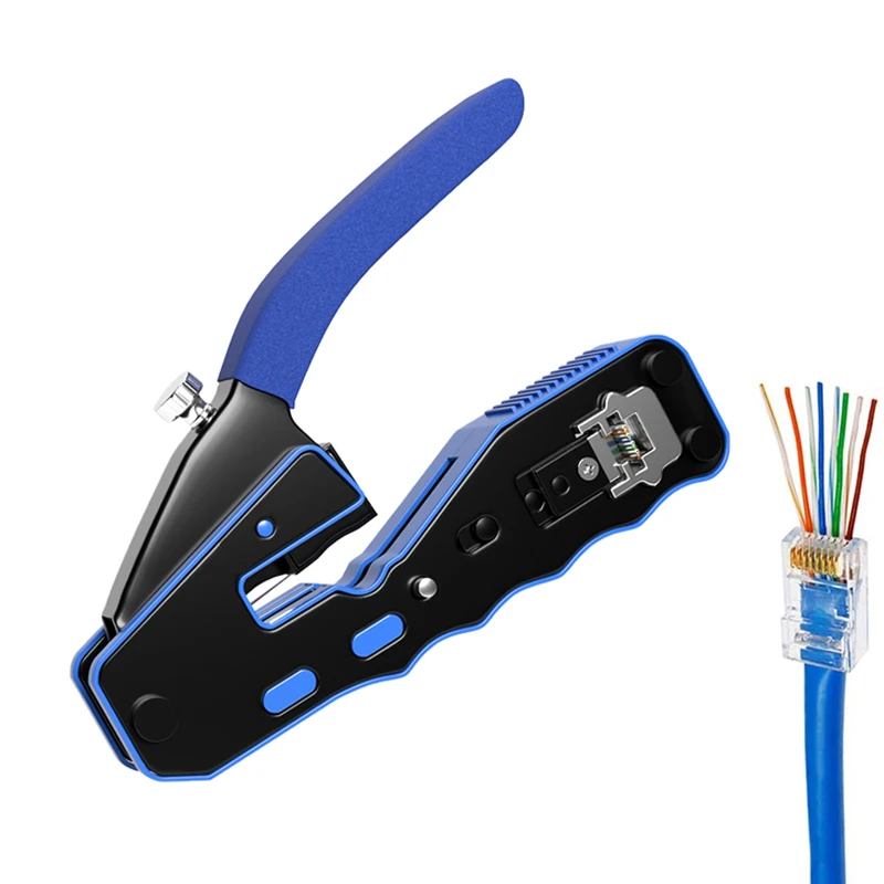 Сетевой обжимной инструмент CNCOB RJ45 Cat6 Cat5 кабель Ethernet передача через прозрачную