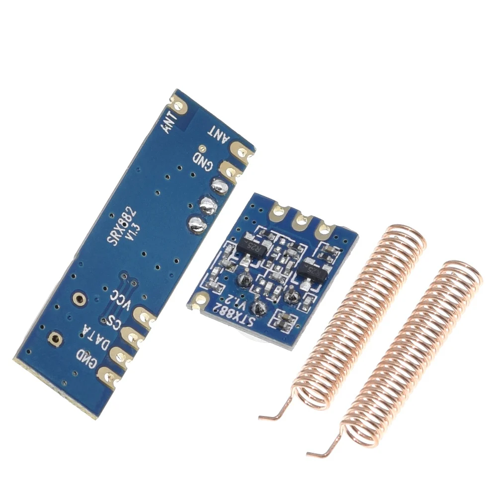 Комплект беспроводного модуля ASK 433 МГц 100 метра STX882 + приемник SRX882 2 медных